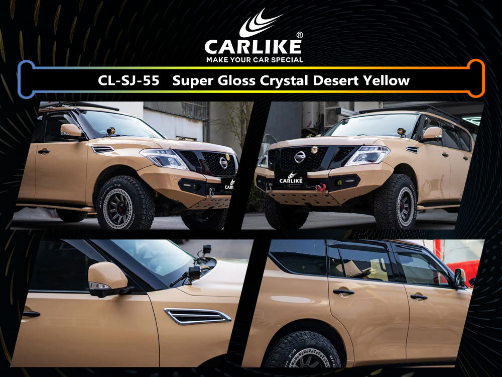 Super Gloss Crystal Desert Yellow Car Wrap
