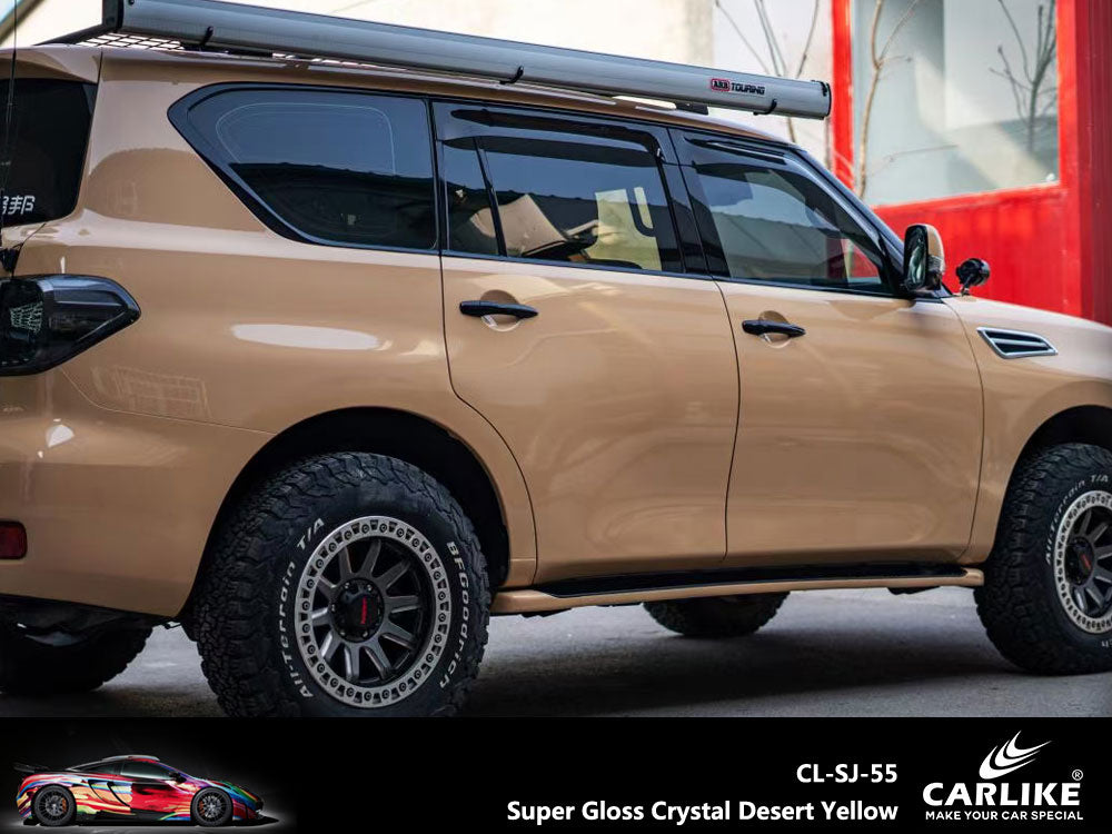 Super Gloss Crystal Desert Yellow Car Wrap