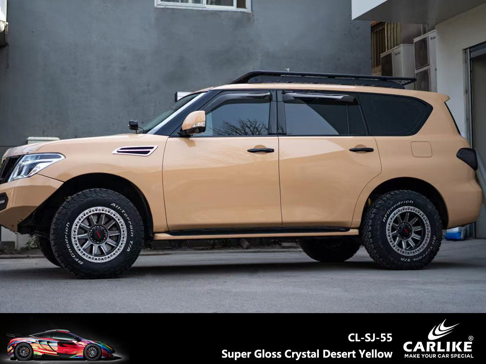 Super Gloss Crystal Desert Yellow Car Wrap