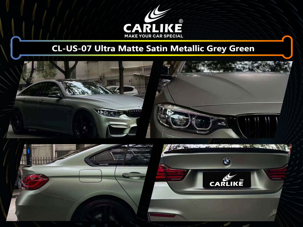 Ultra Matte Satin Metallic Grey Green Car Wrap
