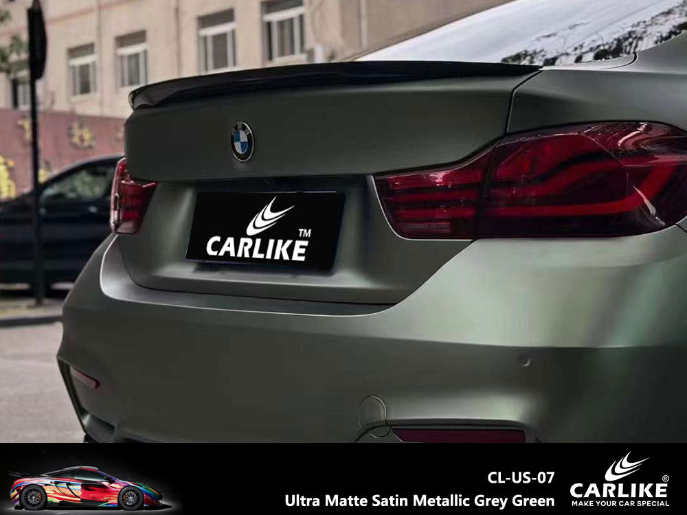 Ultra Matte Satin Metallic Grey Green Car Wrap