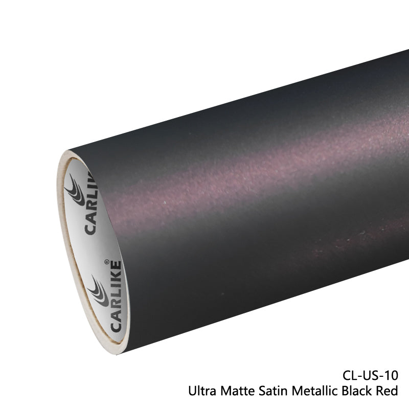 Ultra Matte Satin Metallic Black Red Wrap