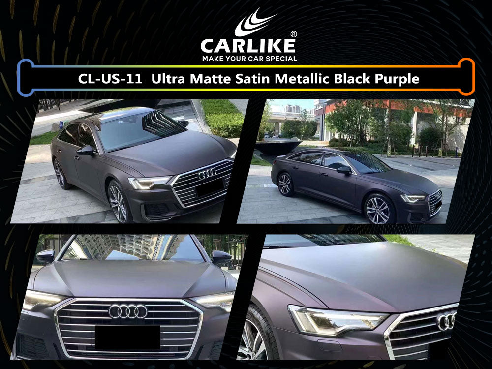 Ultra Matte Satin Metallic Black Purple Car Wrap