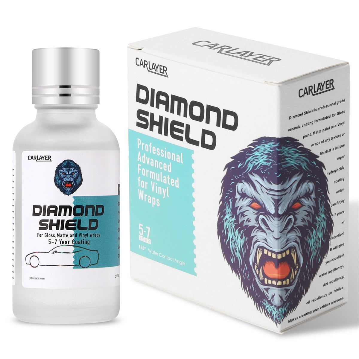 CARLAYER Diamond Shield ceramic coating for vinyl wraps PPF and boats, 5-7 year, bottle and box