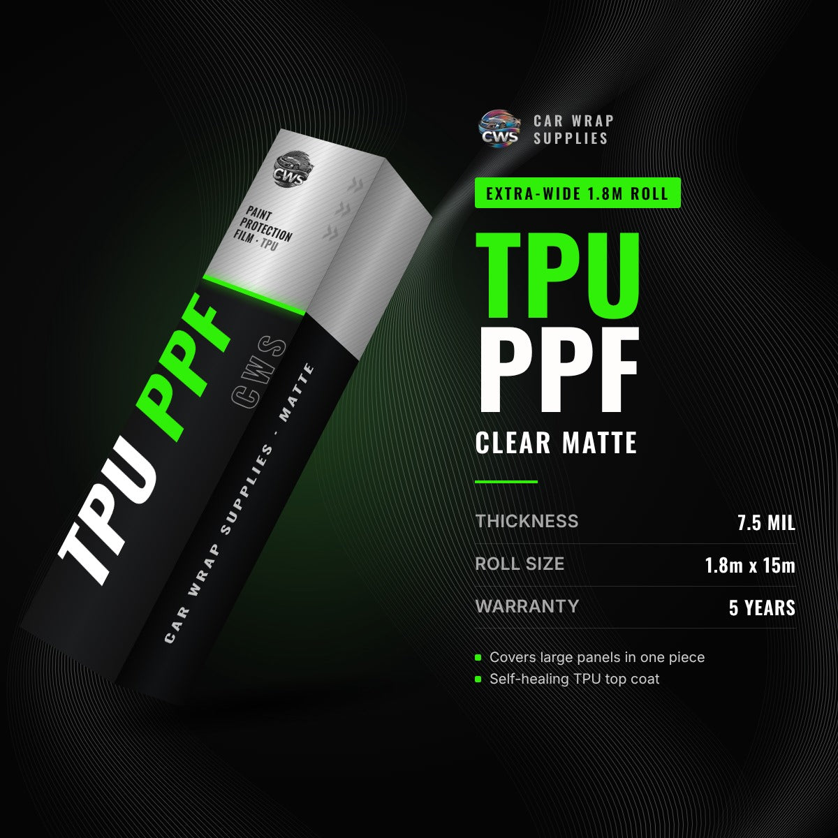 Matt Clear TPU PPF 7.5mil (1.8m Wide)