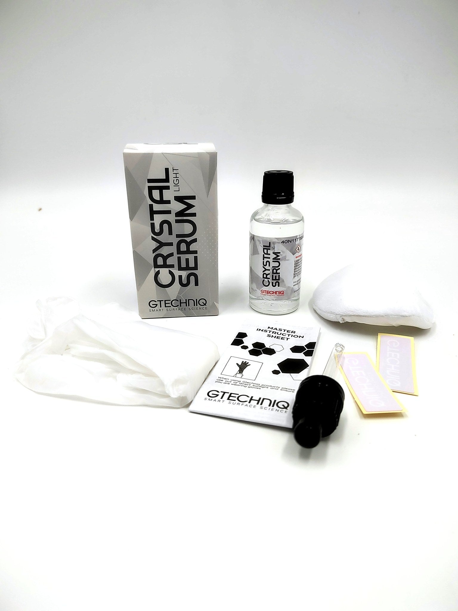 Gtechniq Crystal Serum Light 50ml kit with applicator, gloves and instructions