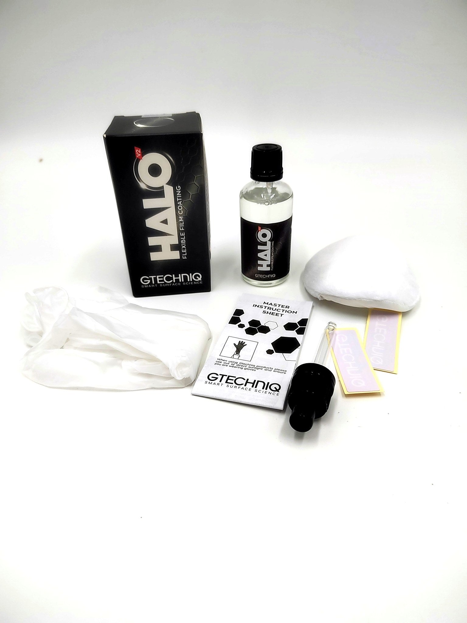 Gtechniq HALO v2 Flexible Film Coating 50ml kit with applicator, gloves and instructions